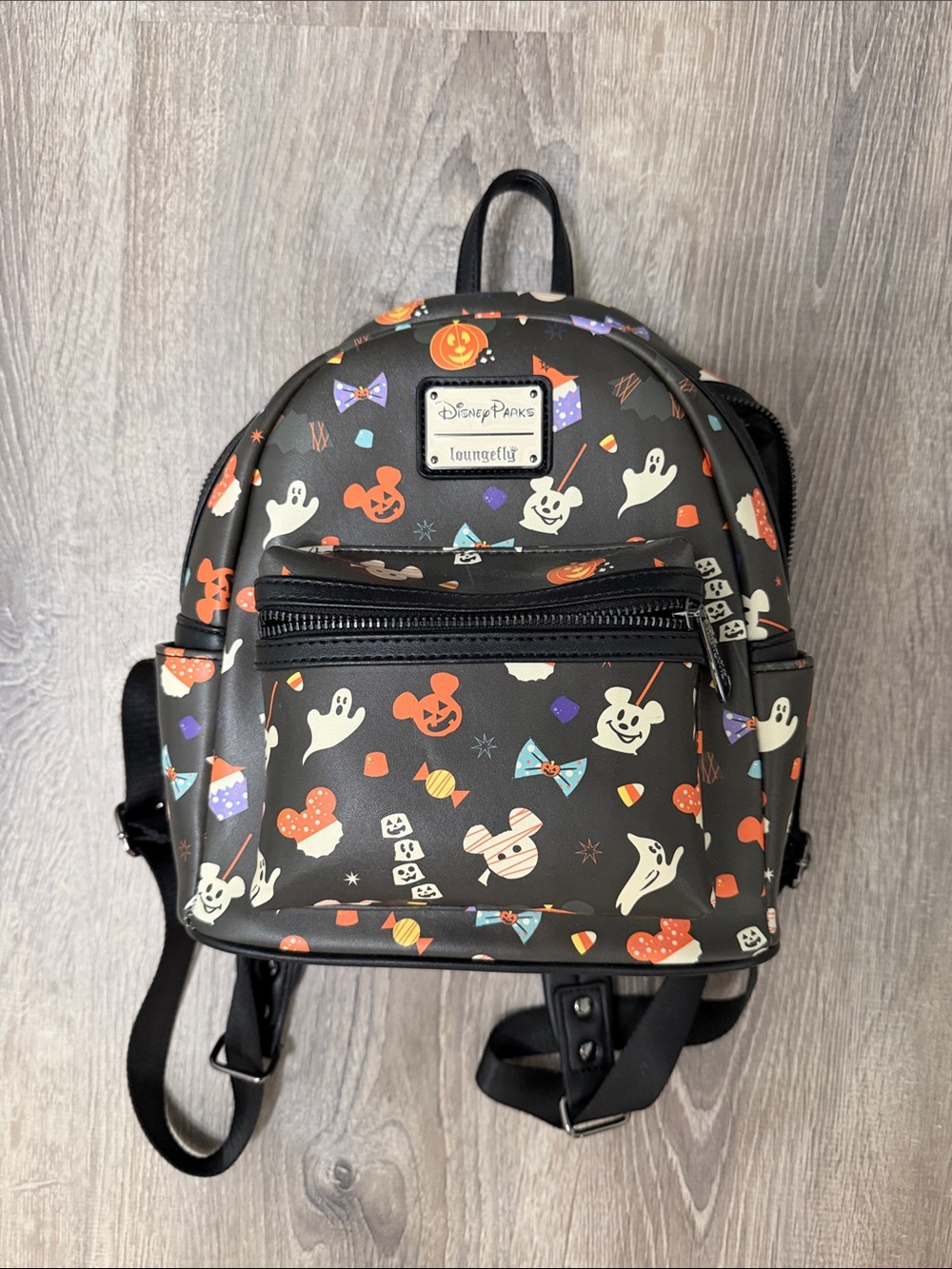 Disney Mini Backpack in Black with Halloween Character Print